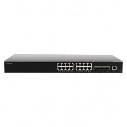 Grandstream GWN7812P 16-port Layer 3 managed PoE+ network switch with 4 x 10G SFP+ uplink ports front view.