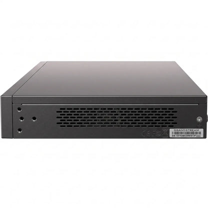 Grandstream GWN7813P Layer 3 managed PoE network switch rear view showing ventilation panel and rackmount chassis.