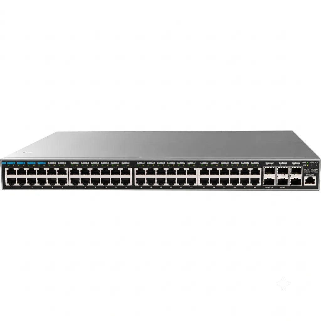 Front view of the Grandstream GWN7816P enterprise Layer 3 managed PoE switch featuring 48 Gigabit Ethernet ports and 6x 10G SFP+ uplinks.