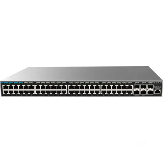 Grandstream GWN7816P rack-mount Layer 3 managed PoE network switch front panel with 48 Gigabit ports and enterprise networking design.