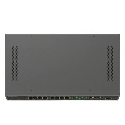 Top view of the Grandstream GWN7822P rack-mount Layer 3 managed PoE network switch showing the metal chassis and ventilation.