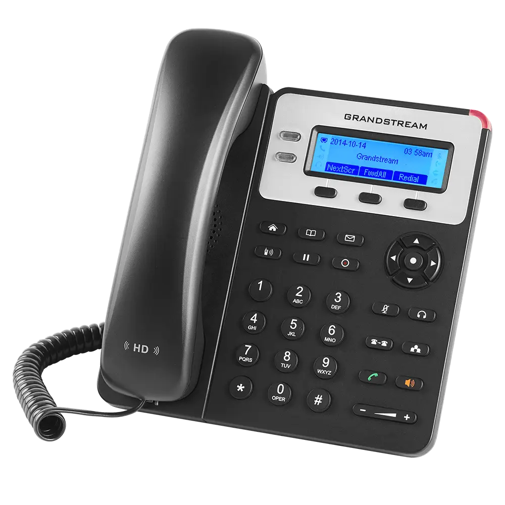 Grandstream GXP1625 business IP phone with HD audio, 2 SIP accounts, and LCD display front angled view.