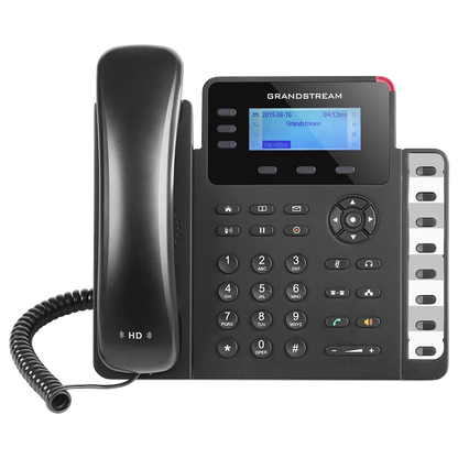 Grandstream GXP1630 Gigabit IP Phone front view with HD audio, LCD display, programmable keys and PoE support for business VoIP communication.