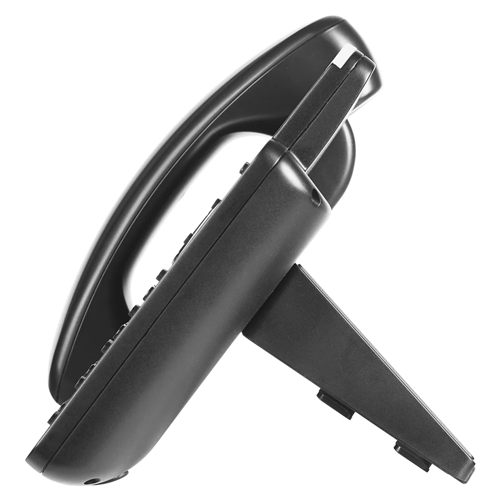 Side profile of Grandstream GXP1630 business IP phone showing adjustable stand design for comfortable desktop deployment.