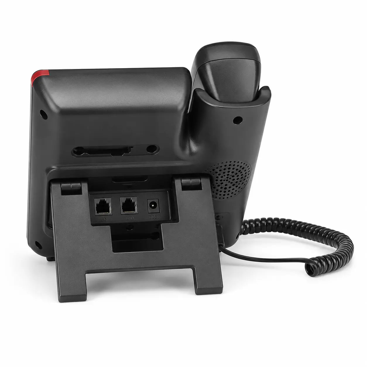 Rear view of Grandstream GXP2135 HD IP phone showing LAN and PC network ports, power input and adjustable desktop stand.