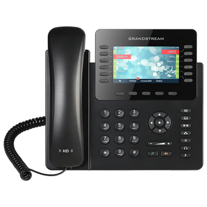 Front view of Grandstream GXP2170 business VoIP IP phone featuring a 4.3-inch color display, 12 lines, and programmable function keys.