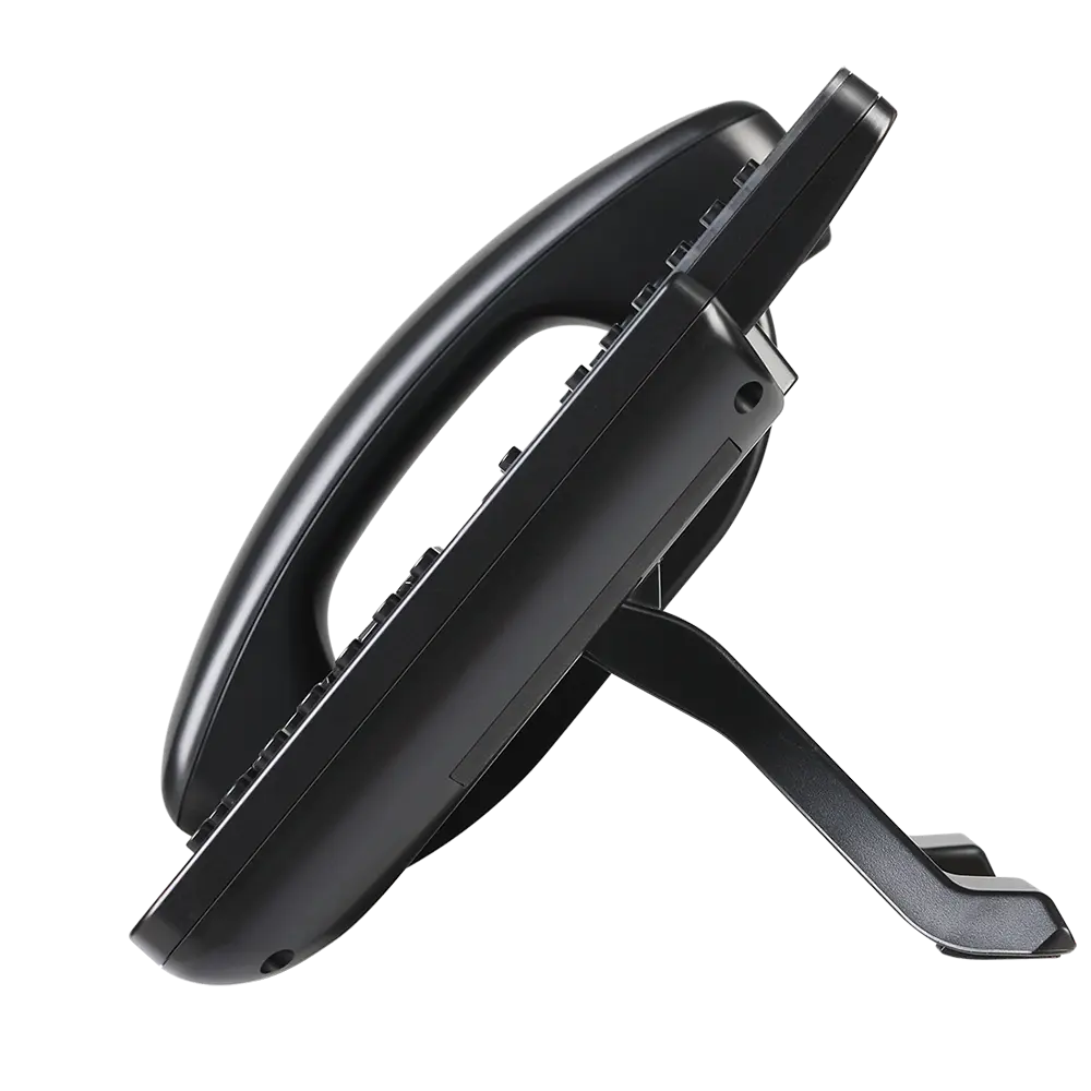 Side profile view of Grandstream GXP2170 IP phone showing adjustable stand design for office and enterprise communication environments.