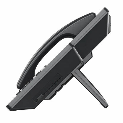 Grandstream GXV3450 IP video phone side angle view with adjustable stand and HD handset