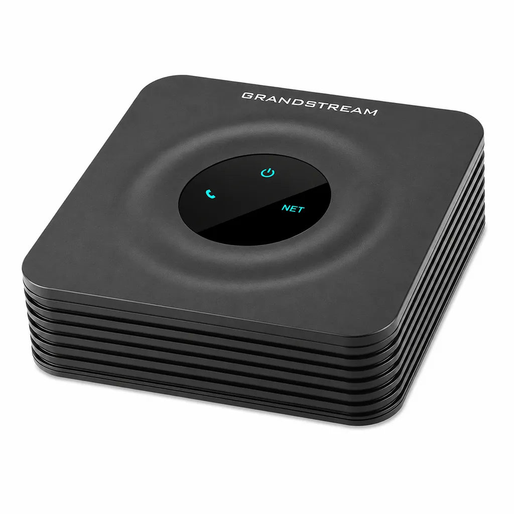 Grandstream HT801 V2 compact 1-Port Analog Telephone Adapter top angled view with LED status display -tpstech.in