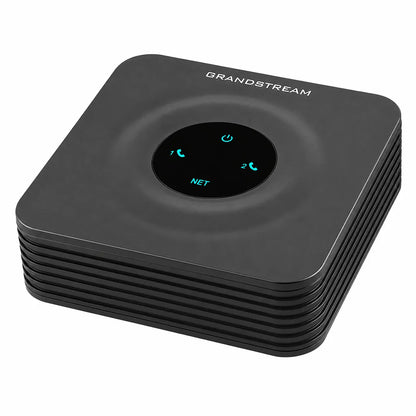 Grandstream HT802 v2 VoIP Analog Telephone Adapter right perspective view with dual FXS ports and compact enclosure for SIP communication -tpstech.in