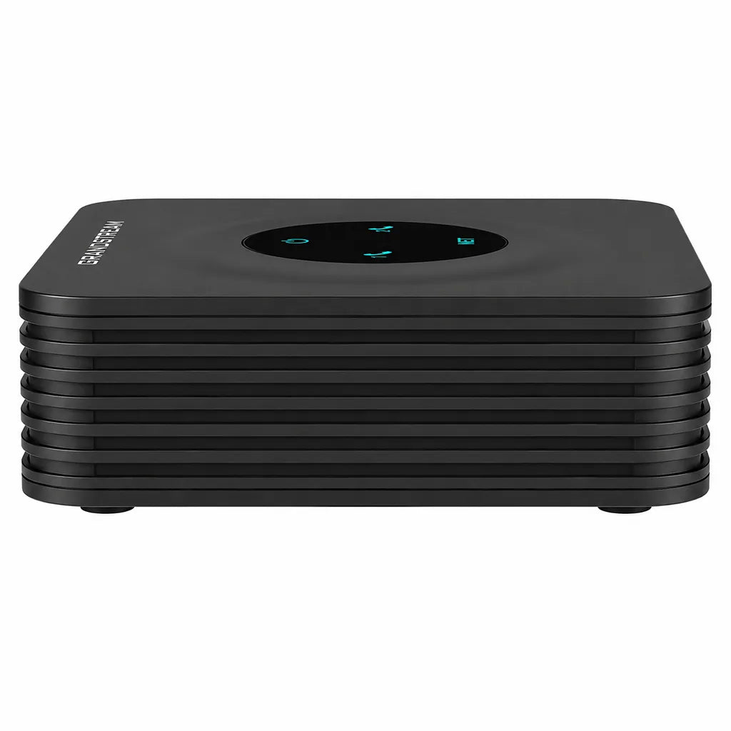 Grandstream HT802 v2 side profile highlighting the slim compact design of the 2-Port VoIP Analog Telephone Adapter for desktop installation -tpstech.in