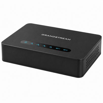 Grandstream HT814 v2 4-Port Analog Telephone Adapter right angled view featuring compact design for connecting analog phones to VoIP networks -tpstech.in