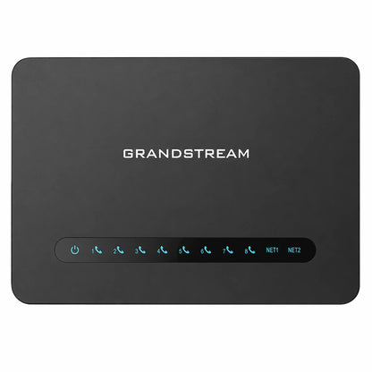 Top view of Grandstream HT818 V2 8-Port FXS VoIP Gateway with LED indicators and dual Gigabit network connectivity -tpstech.in