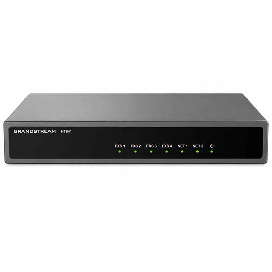 Front view of the Grandstream HT841 Analog FXO VoIP Gateway with LED status indicators for enterprise VoIP communication - tpstech.in
