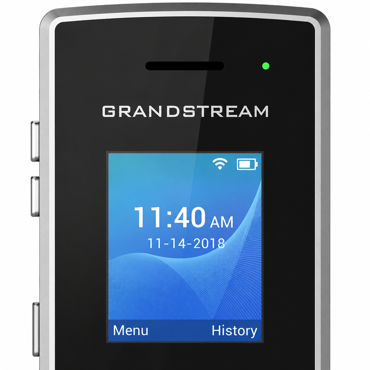 Close-up of the Grandstream WP810 cordless Wi-Fi IP phone color display with wireless status indicator -tpstech.in