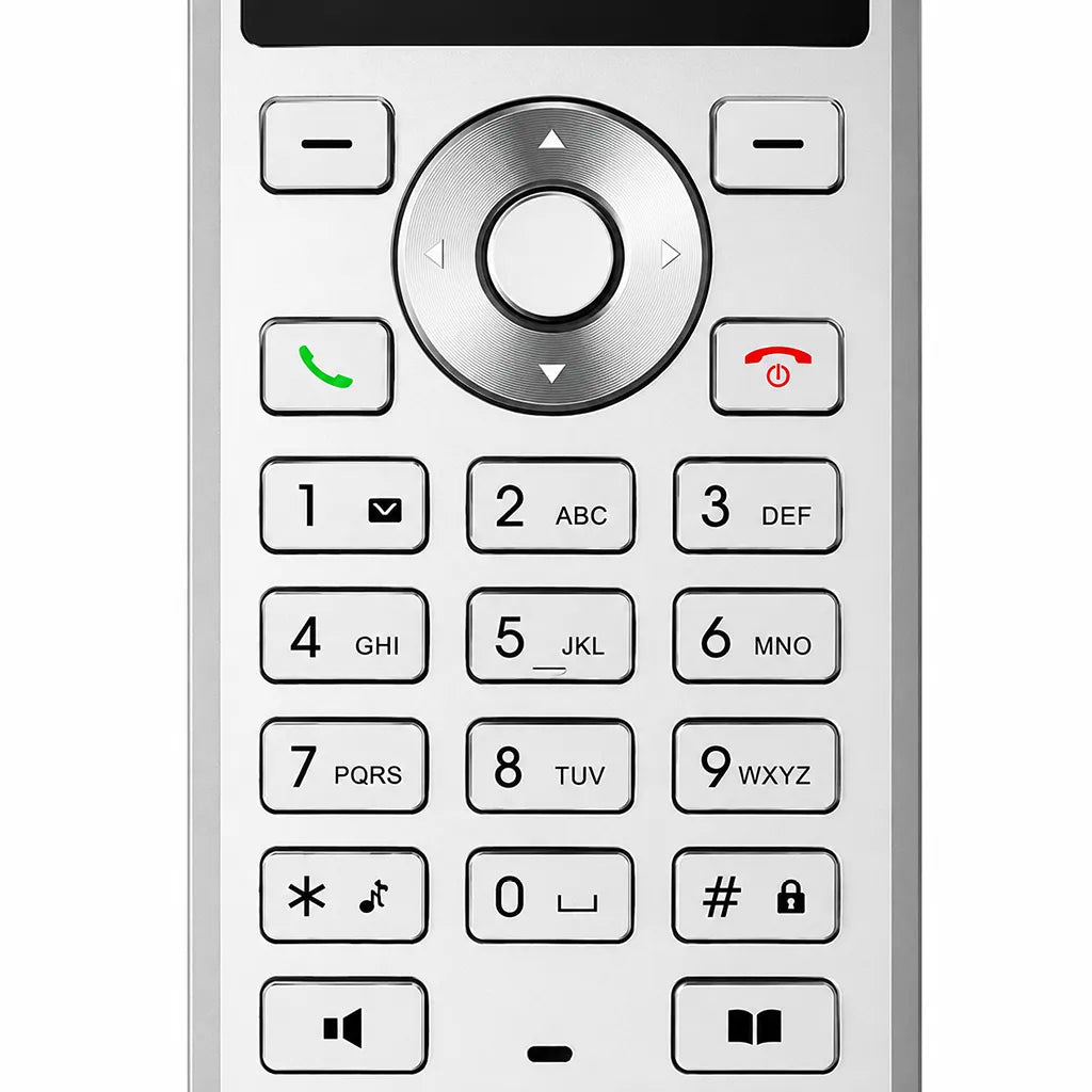 Close-up of the Grandstream WP810 cordless Wi-Fi IP phone keypad with navigation controls and function keys -tpstech.in