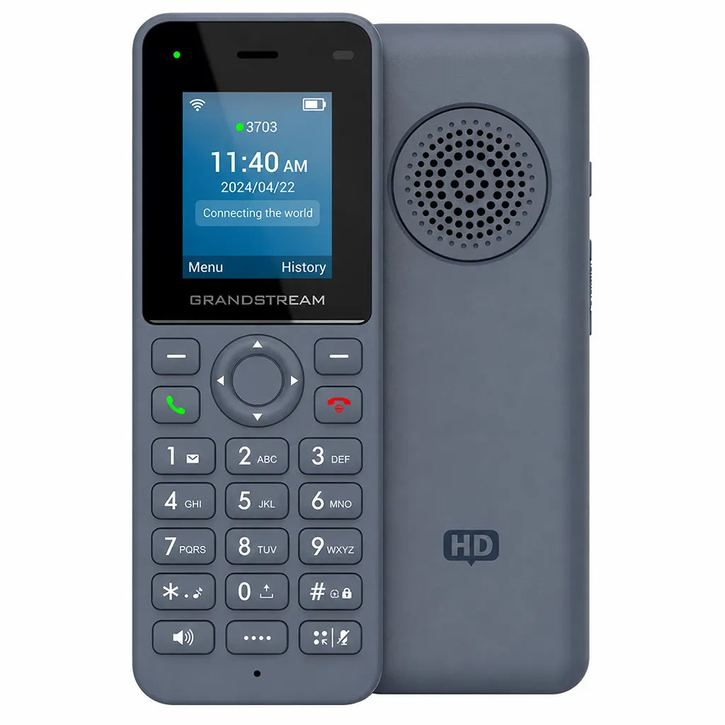Grandstream WP816 Cordless Wi-Fi 6 IP Phone front and rear view showing color display, keypad and speaker grille -tpstech.in