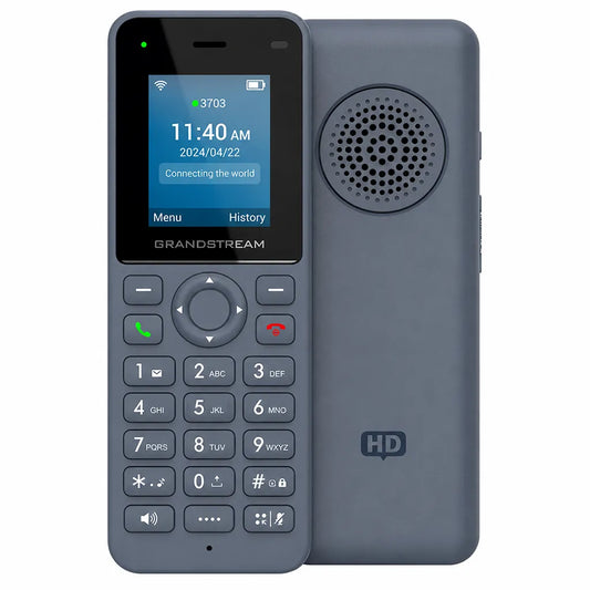Grandstream WP816 Cordless Wi-Fi 6 IP Phone front and rear view showing color display, keypad and speaker grille -tpstech.in