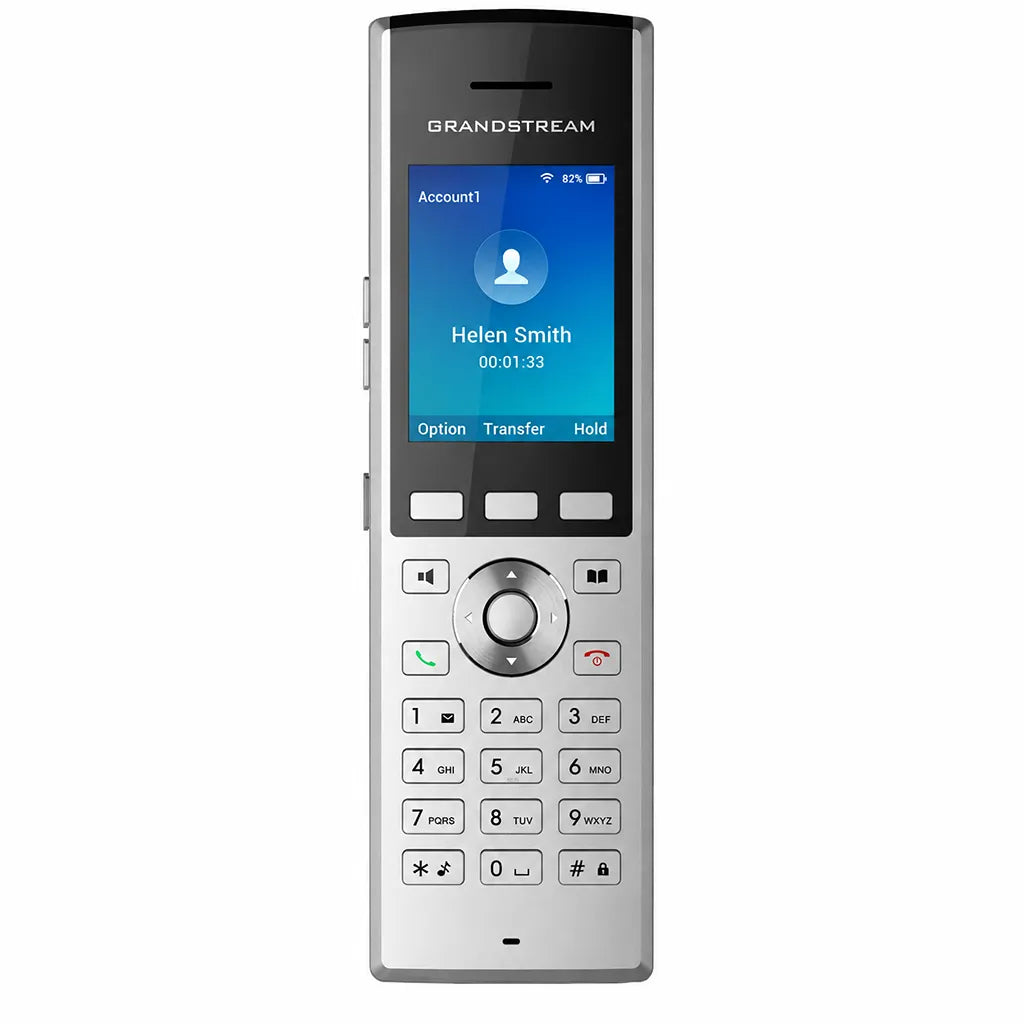 Grandstream WP820 enterprise portable WiFi IP phone front view with color display and physical keypad -tpstech.in