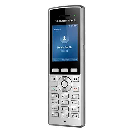 Grandstream WP822 Cordless WiFi IP Phone angled front view with keypad, HD voice and enterprise wireless communication features -tpstech.in