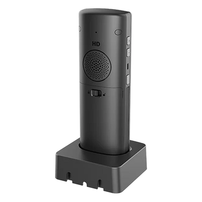 Grandstream WP825 rugged cordless WiFi IP phone rear view on charging cradle showing speaker and controls -tpstech.in