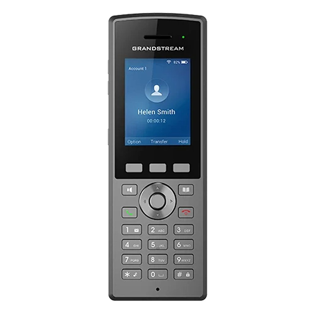 Grandstream WP825 rugged cordless WiFi IP phone front view with HD color display and keypad -tpstech.in