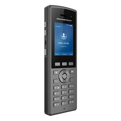 Grandstream WP825 rugged cordless WiFi IP phone left angle view showing slim portable design -tpstech.in