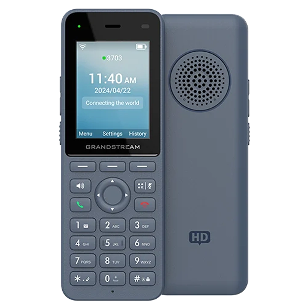 Grandstream WP826 Cordless WiFi 6 IP Phone front and rear view showing speaker and ergonomic design -tpstech.in