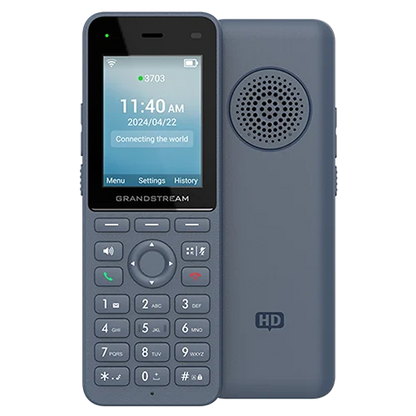 Grandstream WP826 Cordless WiFi 6 IP Phone front and rear view showing speaker and ergonomic design -tpstech.in