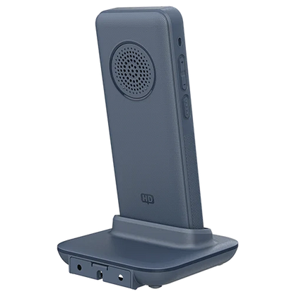 Grandstream WP836 rugged Wi-Fi 6 cordless IP phone rear angled view with charging dock and speaker grille -tpstech.in