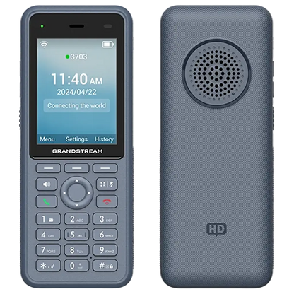 Grandstream WP836 rugged Wi-Fi 6 cordless IP phone front and rear view with HD voice and IP67 IP69K protection -tpstech.in