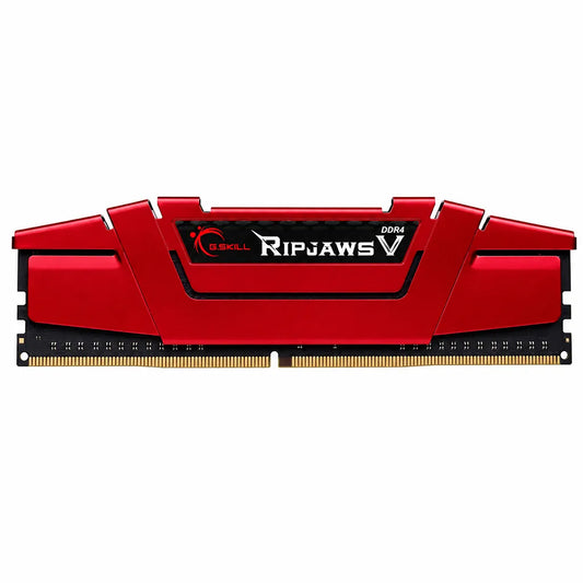 G.SKILL Ripjaws V 8GB DDR4 2400MHz Desktop Memory F4-2400C15S-8GVR front view with red aluminum heat spreader -tpstech.in