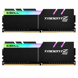 Front view of G.SKILL Trident Z RGB 16GB (2x8GB) DDR4 3200MHz desktop memory featuring RGB lighting and dual-channel performance for desktop PCs.