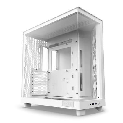 NZXT H6 Flow Tempered Glass Compact Dual-Chamber Mid-Tower Airflow Case-White