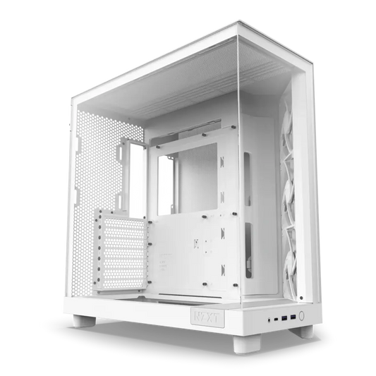 NZXT H6 Flow Tempered Glass Compact Dual-Chamber Mid-Tower Airflow Case-White
