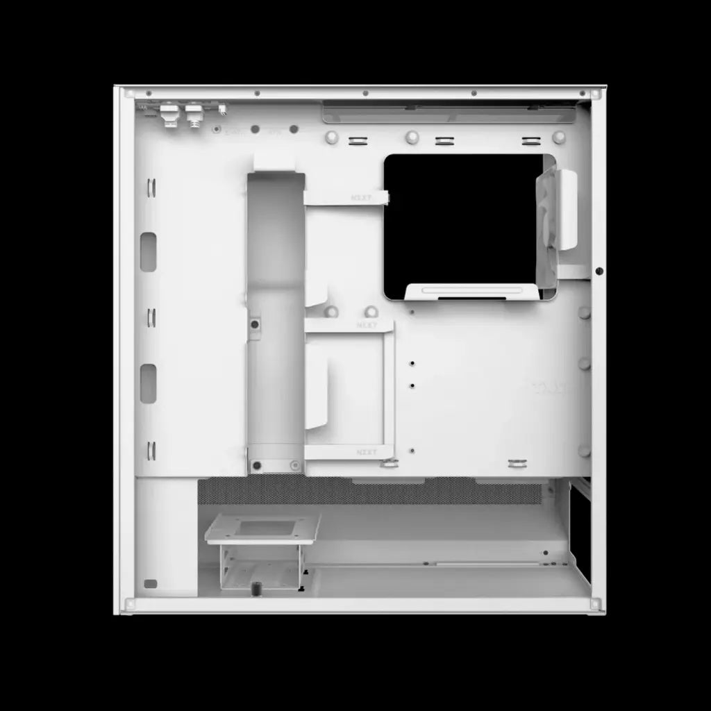 NZXT H5 Flow RGB Tempered Glass High Airflow ATX Mid-Tower Gaming Case-White