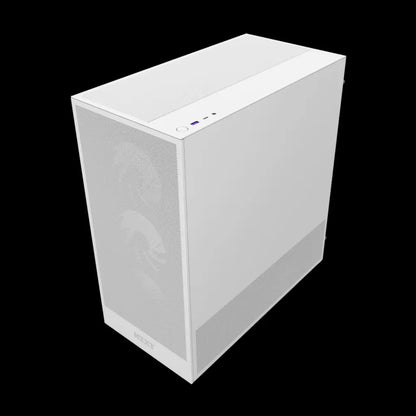 NZXT H5 Flow RGB Tempered Glass High Airflow ATX Mid-Tower Gaming Case-White