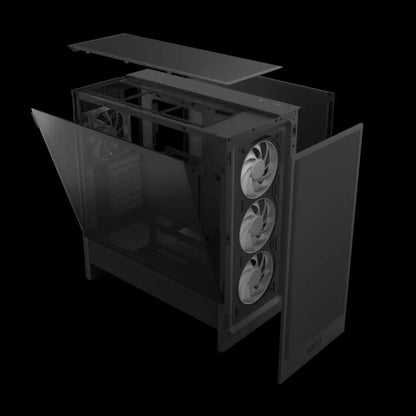 NZXT H5 Flow RGB Tempered Glass High Airflow ATX Mid-Tower Gaming Case-Black