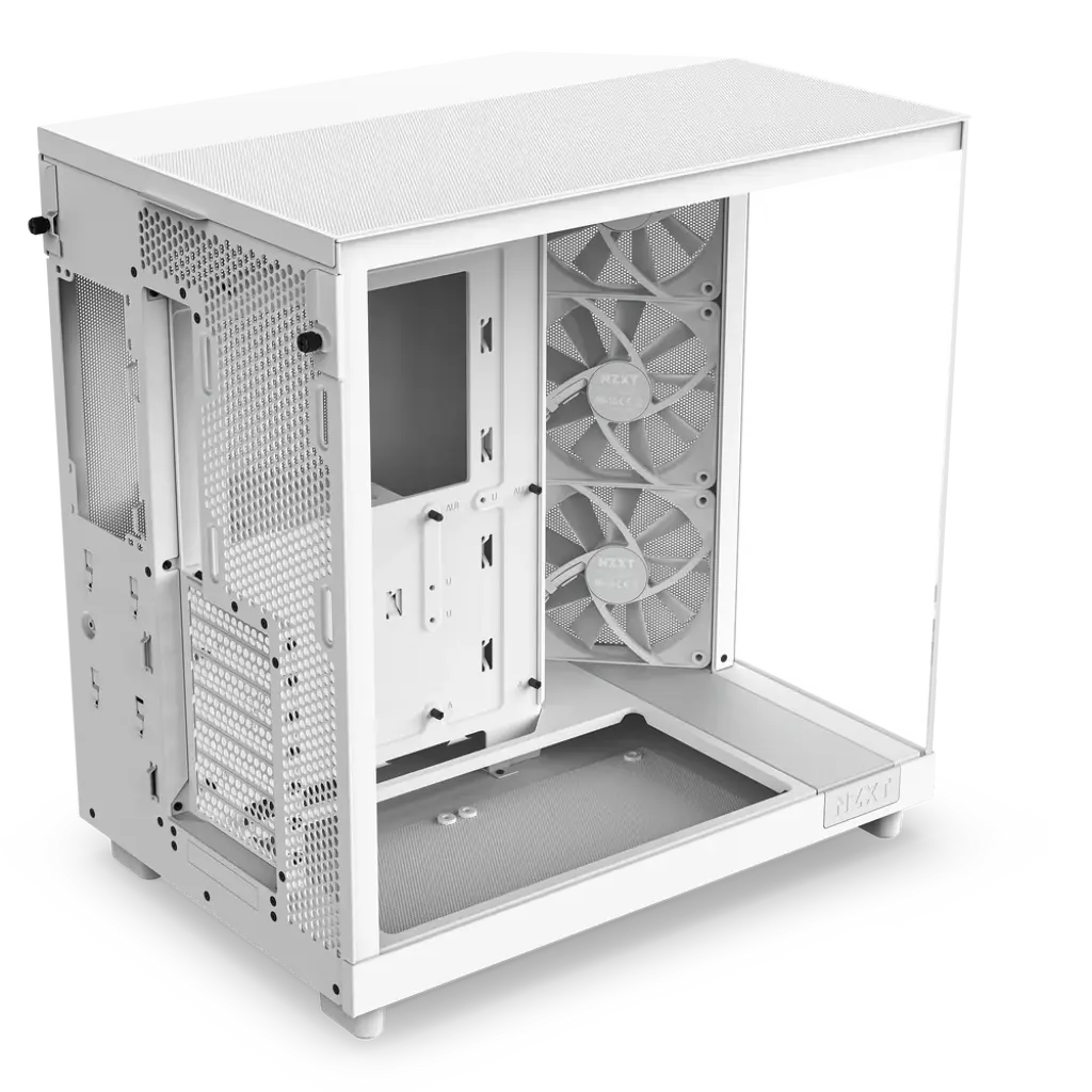 NZXT H6 Flow Tempered Glass Compact Dual-Chamber Mid-Tower Airflow Case-White