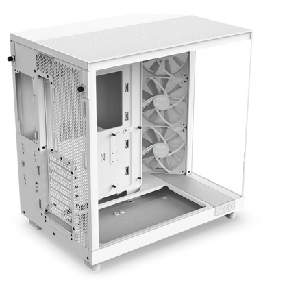 NZXT H6 Flow Tempered Glass Compact Dual-Chamber Mid-Tower Airflow Case-White