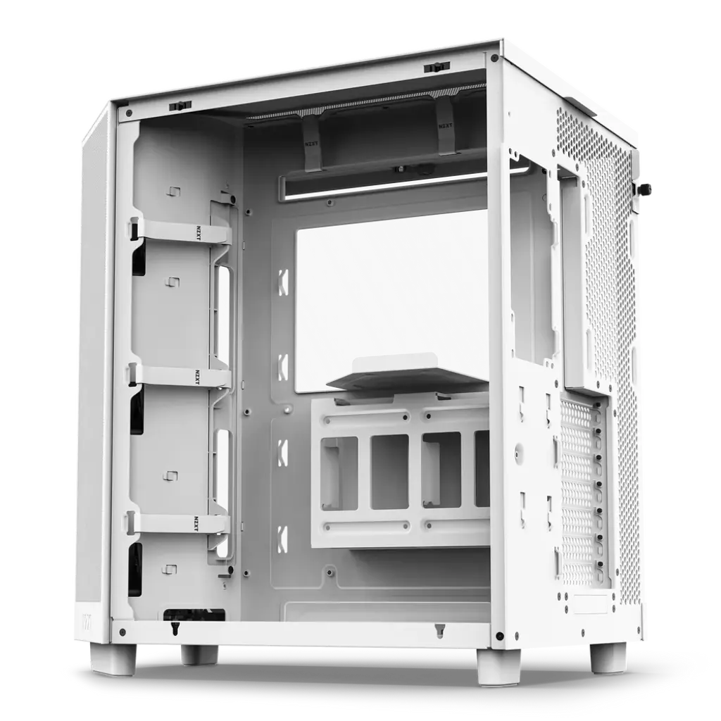 NZXT H6 Flow RGB Tempered Glass Compact Dual-Chamber Mid-Tower Airflow Case-White