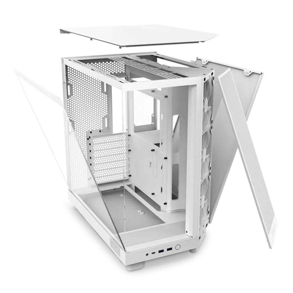 NZXT H6 Flow Tempered Glass Compact Dual-Chamber Mid-Tower Airflow Case-White