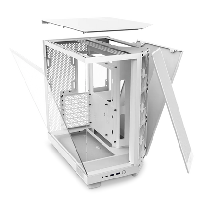 NZXT H6 Flow Tempered Glass Compact Dual-Chamber Mid-Tower Airflow Case-White