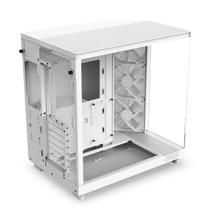 NZXT H6 Flow RGB Tempered Glass Compact Dual-Chamber Mid-Tower Airflow Case-White
