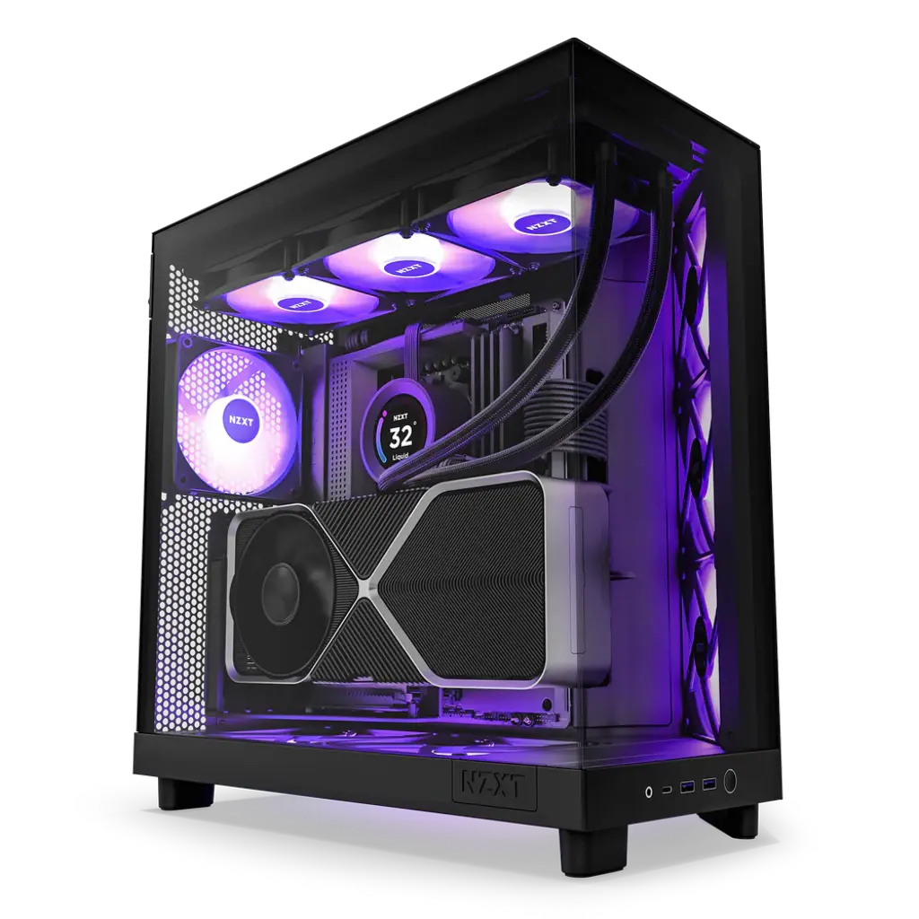 NZXT H6 Flow RGB Tempered Glass Compact Dual-Chamber Mid-Tower Airflow Case