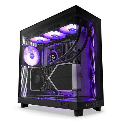 NZXT H6 Flow RGB Tempered Glass Compact Dual-Chamber Mid-Tower Airflow Case