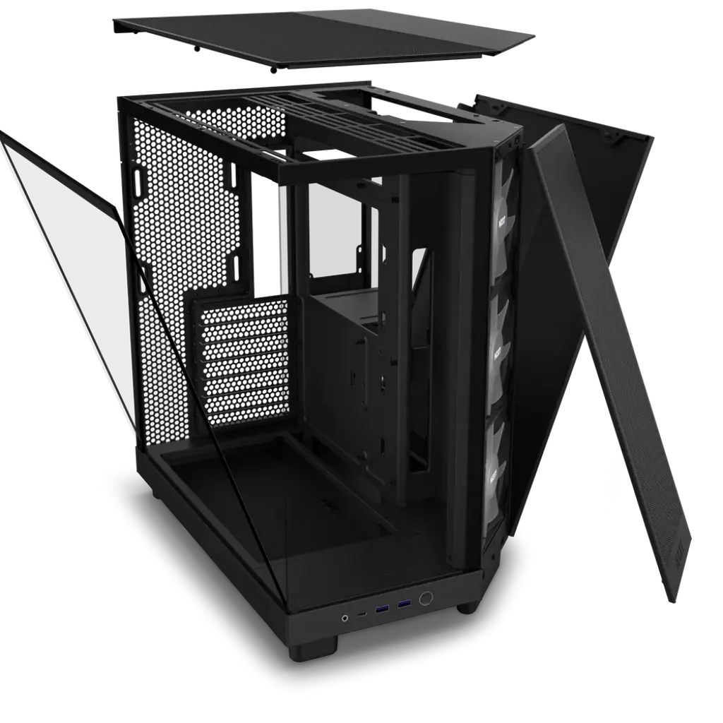 NZXT H6 Flow RGB Tempered Glass Compact Dual-Chamber Mid-Tower Airflow Case