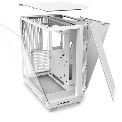 NZXT H6 Flow RGB Tempered Glass Compact Dual-Chamber Mid-Tower Airflow Case-White