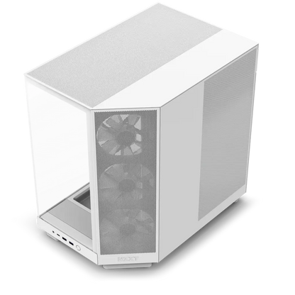 NZXT H6 Flow RGB Tempered Glass Compact Dual-Chamber Mid-Tower Airflow Case-White