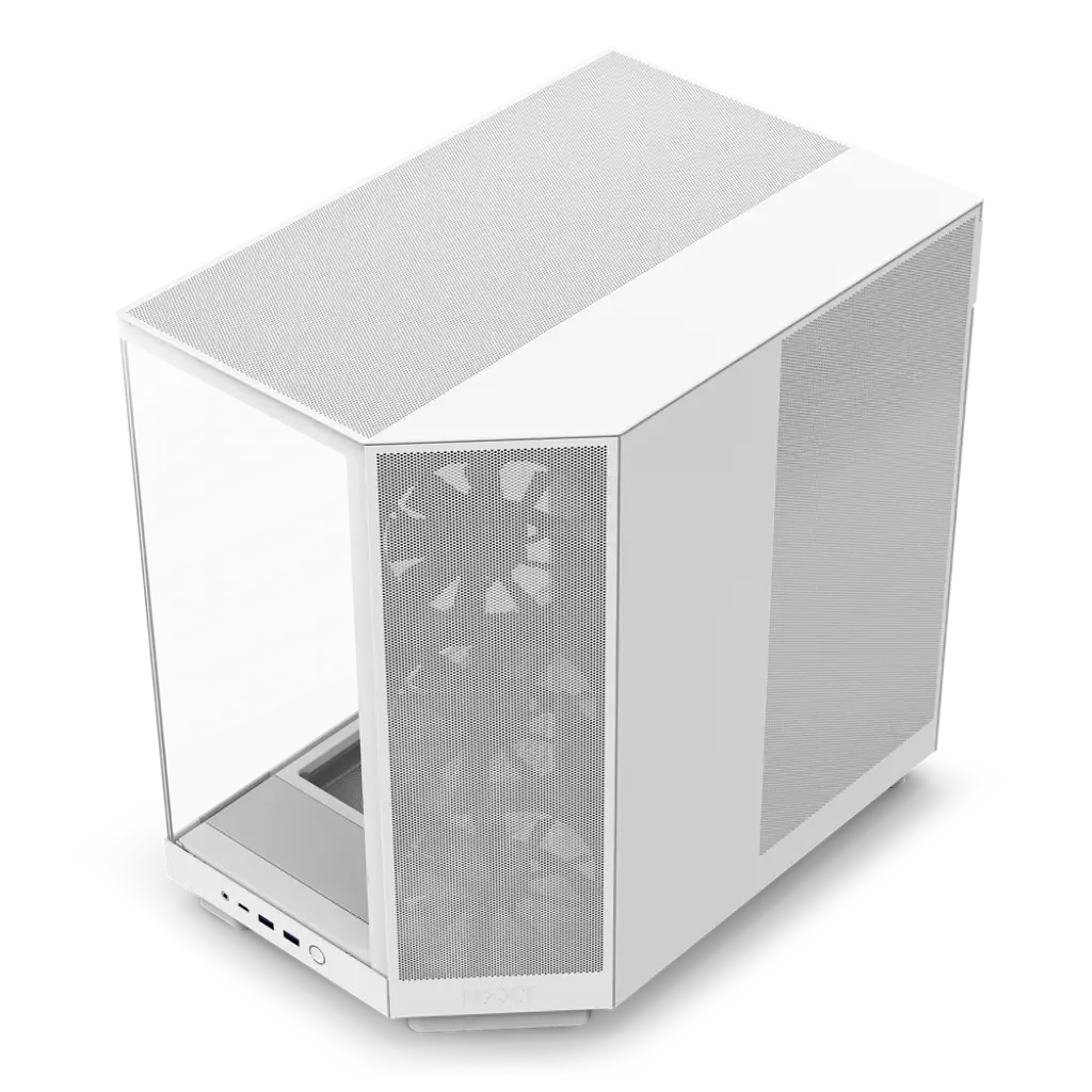 NZXT H6 Flow Tempered Glass Compact Dual-Chamber Mid-Tower Airflow Case-White